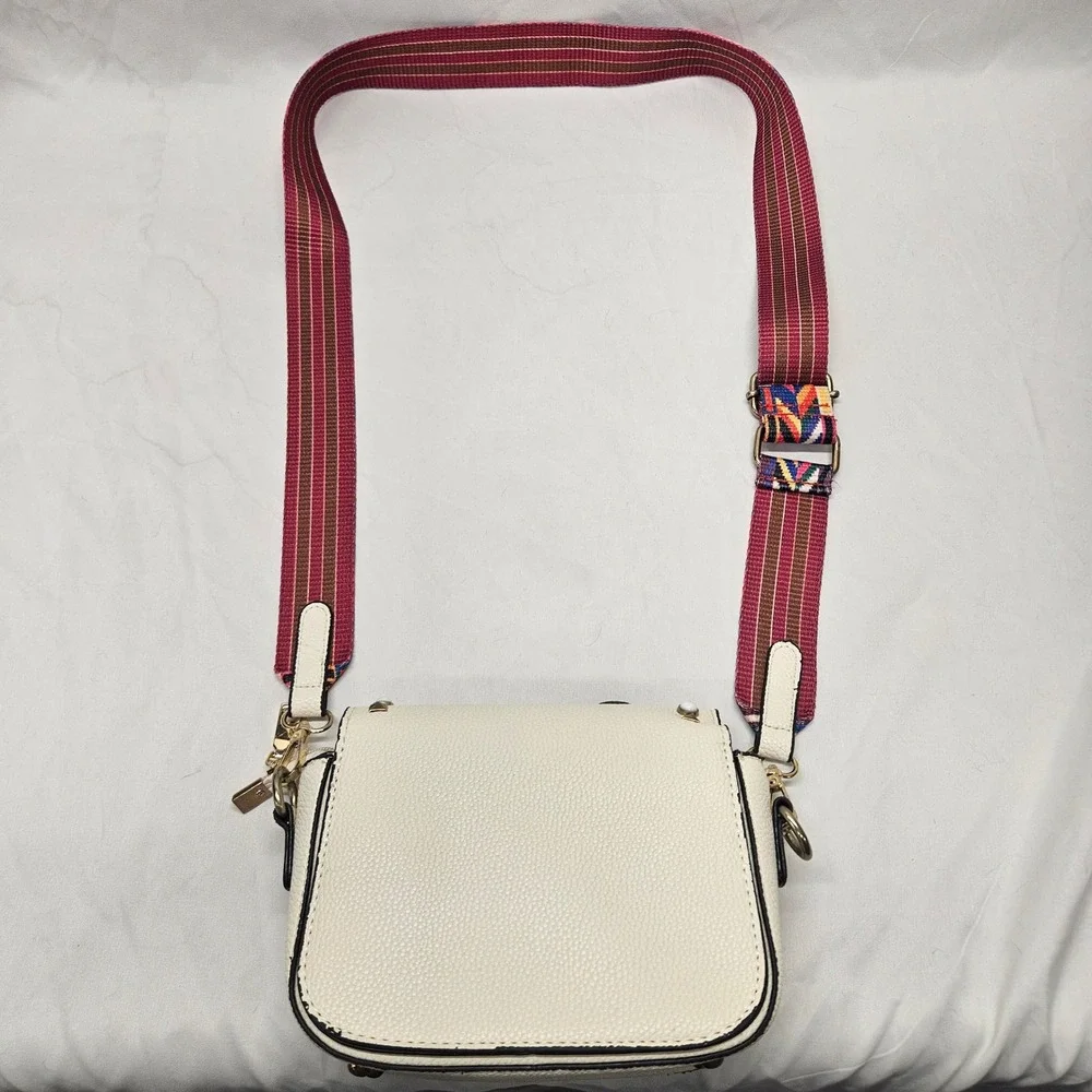 Candy Couture USA Crossbody Bag Womens Small Cream Butterfly Studded Boho Strap